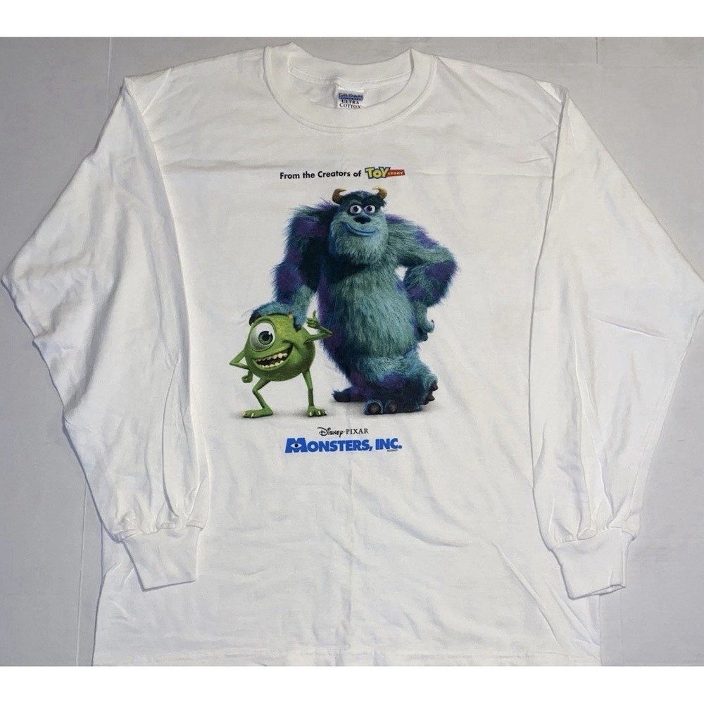 VTG 2001 Disney Pixar Monsters Inc Movie Promo Shirt Long‎ Sleeve M Authentic